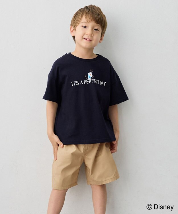 ANY KIDS 【ディズニー/FROZEN】【綿100%】ひんやり オーバーサイズTシャツ 「オラフ」（ネイビー）