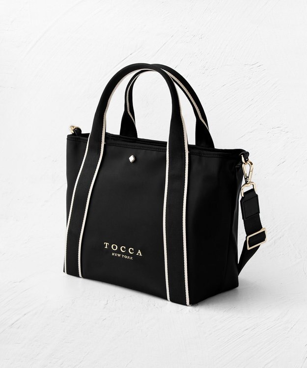 TOCCA BICOLOR RIBBON NYLON M トートバッグ M ブラック系