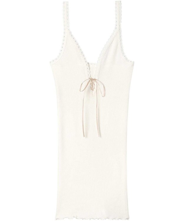 AMPHI あったかインナー 薄手 リブ素材 キャミソール UWF160 アンフィ／ワコール アイボリー