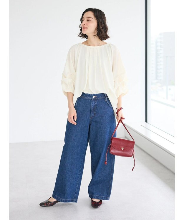 CRAFT STANDARD BOUTIQUE ピンタックホイップスリーブブラウス Ivory