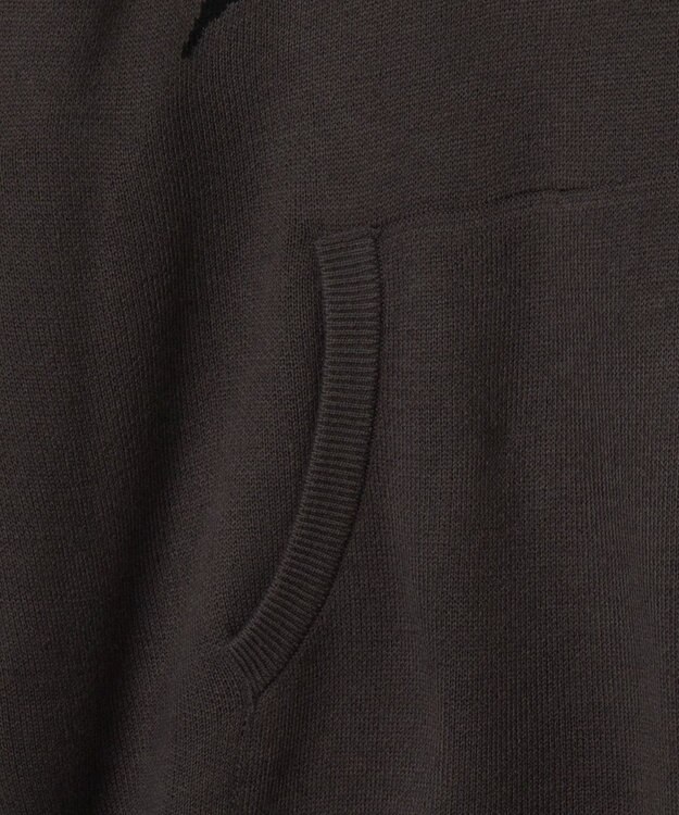 WEGO グラフィックニットパーカー ブラック