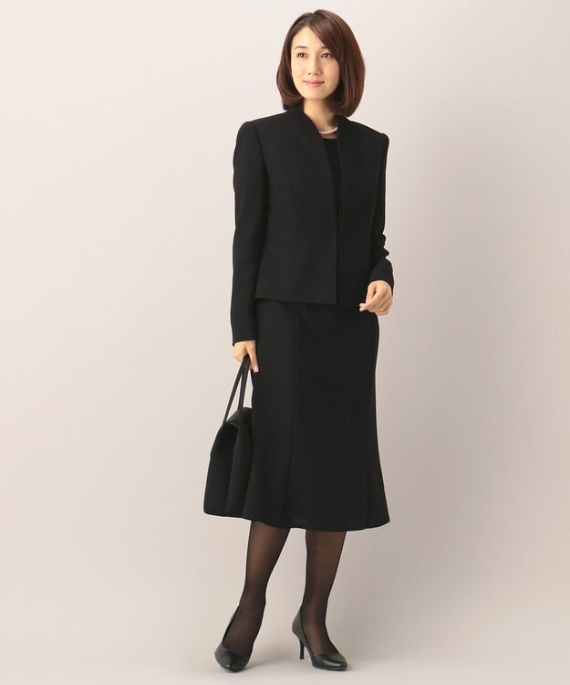 自由区 FORMAL 【前開きワンピース】ネルファータリンググログラン ジャケット+ワンピース ブラック系