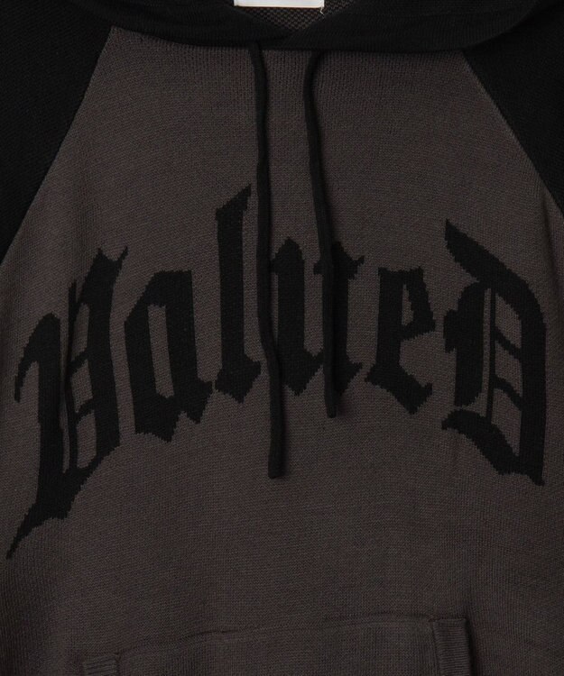 WEGO グラフィックニットパーカー ブラック