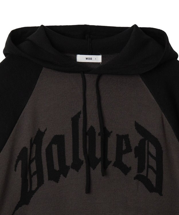 WEGO グラフィックニットパーカー ブラック