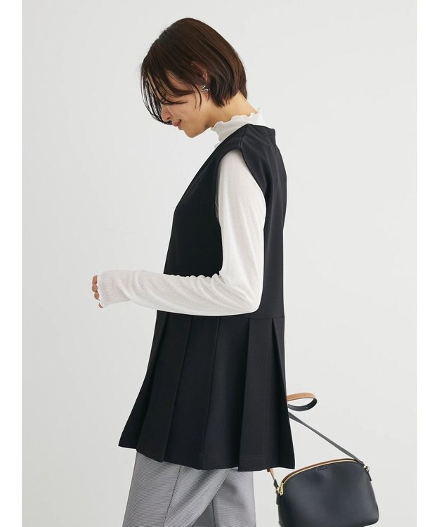 Green Parks ・Ｐｅｔｉｔ　Ｆｌｅｕｒ　サイドプリーツベスト Black