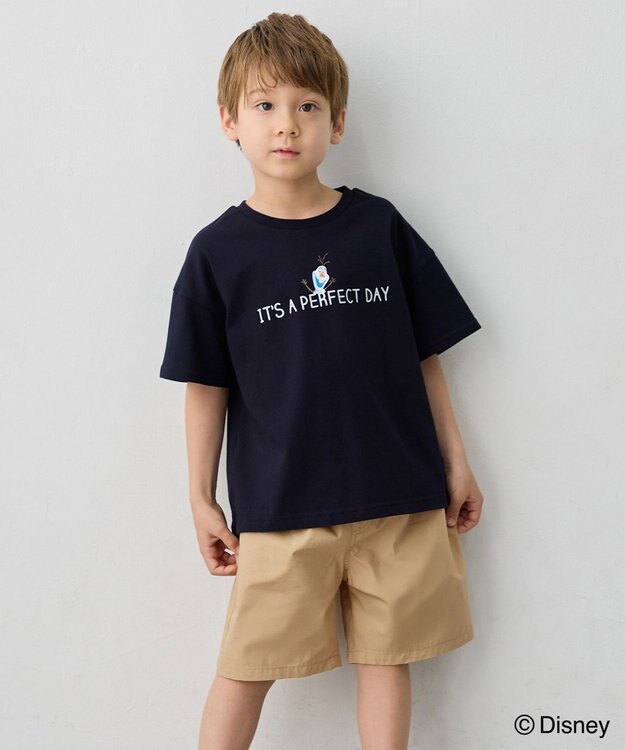 ANY KIDS 【ディズニー/FROZEN】【綿100%】ひんやり オーバーサイズTシャツ 「オラフ」（ネイビー）