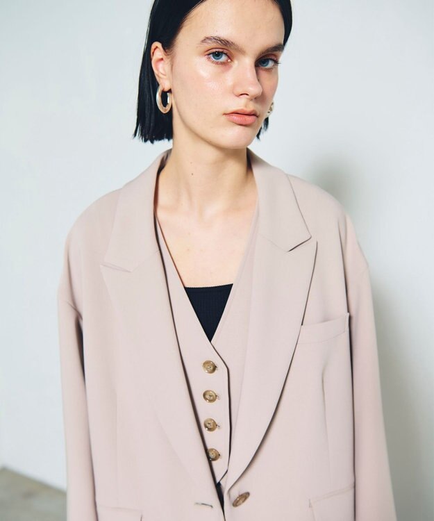 GRACE CONTINENTAL トリアセオーバーサイズジャケット ベージュ