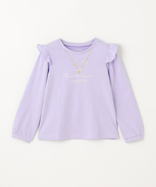 ANY KIDS 【WEB限定】7days プリント Tシャツ ラベンダー×ネックレス
