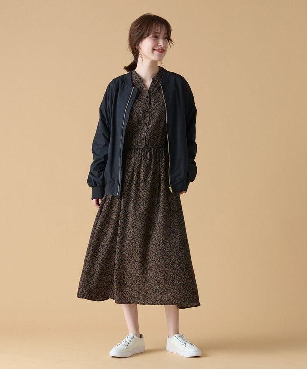 ANY 【洗濯機可能/撥水】MA-1 ギャザーブルゾン ブラック