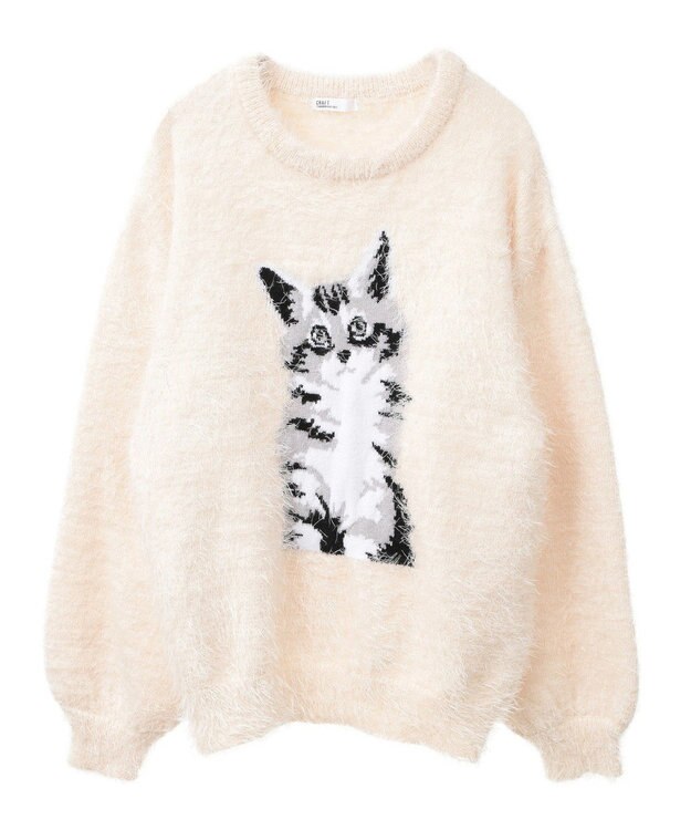 CRAFT STANDARD BOUTIQUE アニマルシャギーニットプルオーバー Ivory