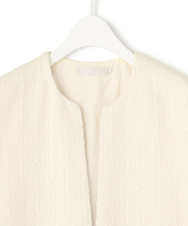 ICB スラブヤーンツイード ベスト トープ系