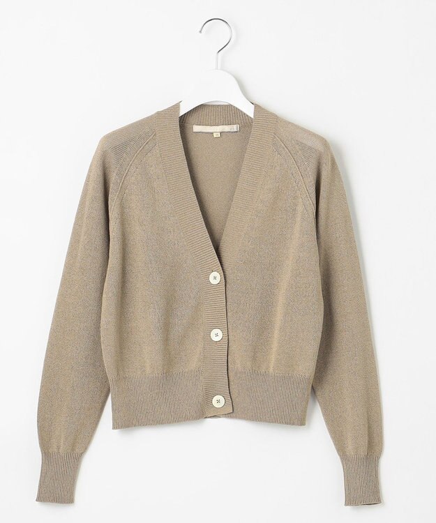 自由区 L 【洗える】ペーパーブレンド カーディガン ベージュ系