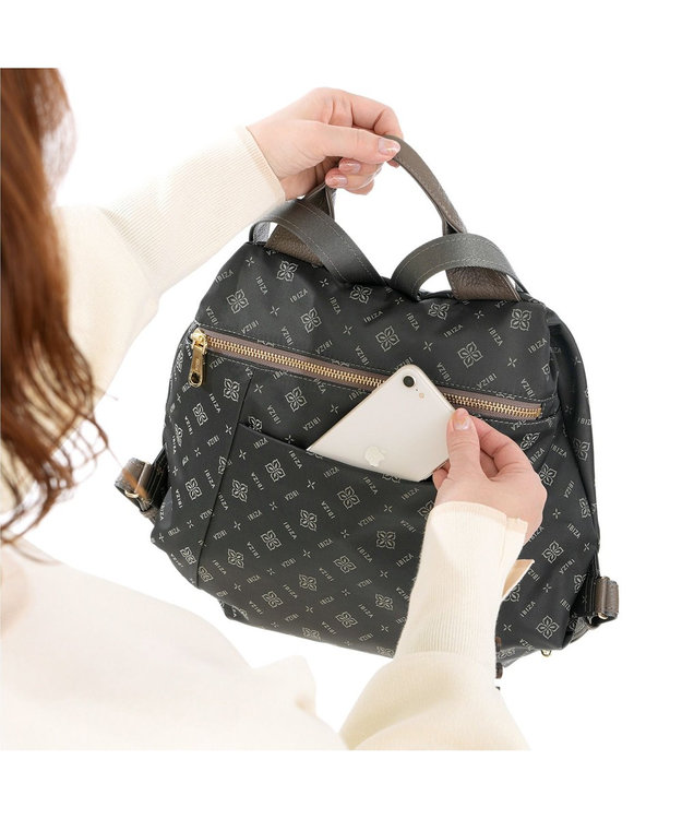 IBIZA モノグラムナイロン　リュック ダークグレー