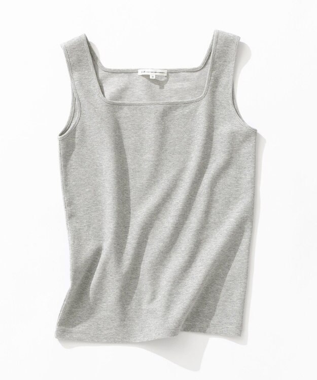 23区 S シャイニーリブ スクエアネック タンクトップ ライトグレー系