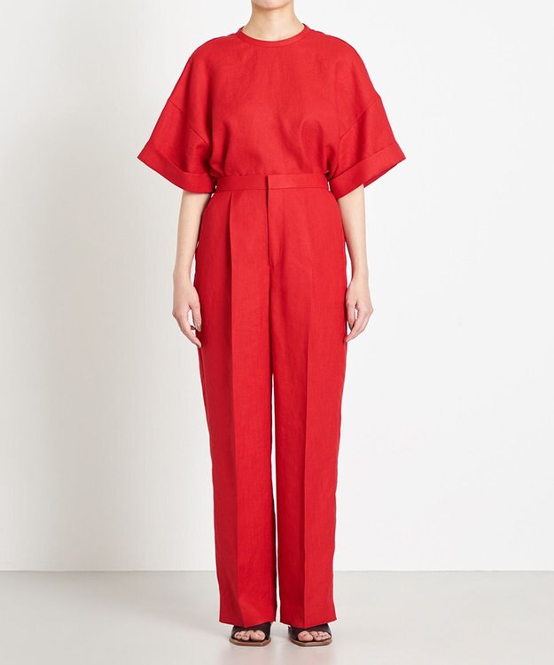 NAVE 【ReNAVE　洗える】スラブツイルブラウス レッド系