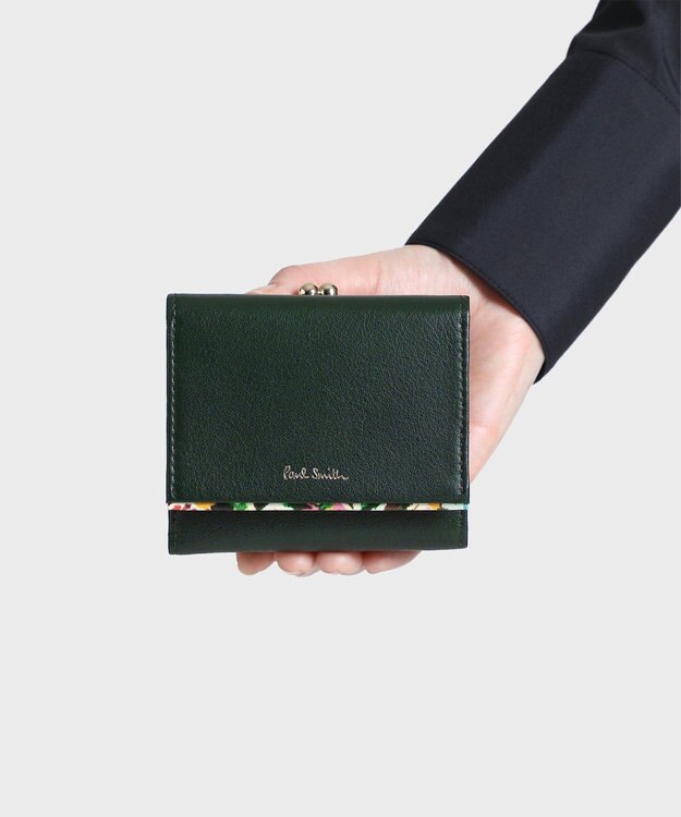 Paul Smith マーガレットプリントトリム 3つ折り財布 ダークグリーン