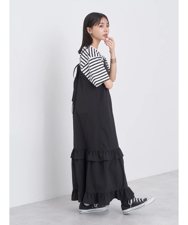 earth music&ecology ティアードキャミワンピース Black