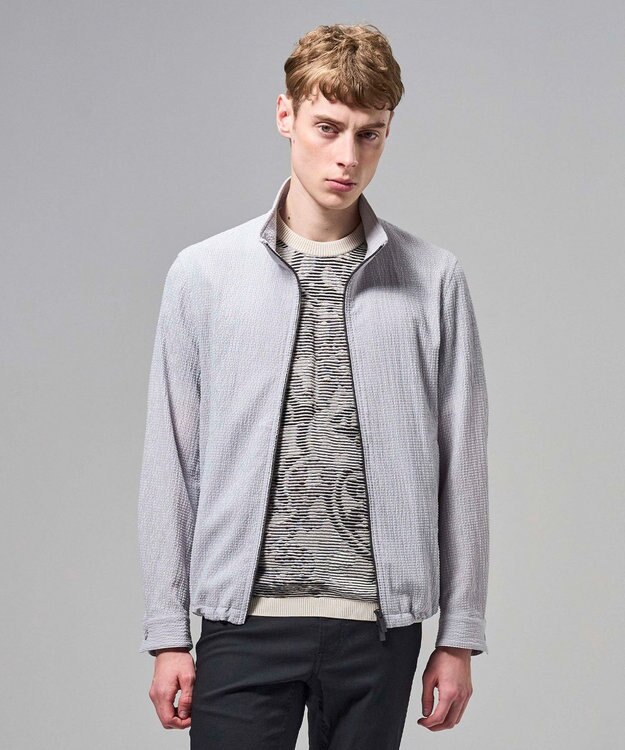 JOSEPH HOMME 【新型】トリコサッカーストレッチ スタンドカラーブルゾン ライトグレー系