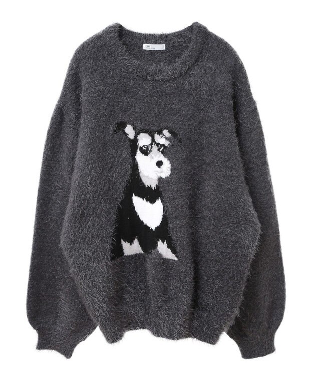 CRAFT STANDARD BOUTIQUE アニマルシャギーニットプルオーバー Charcoal Gray