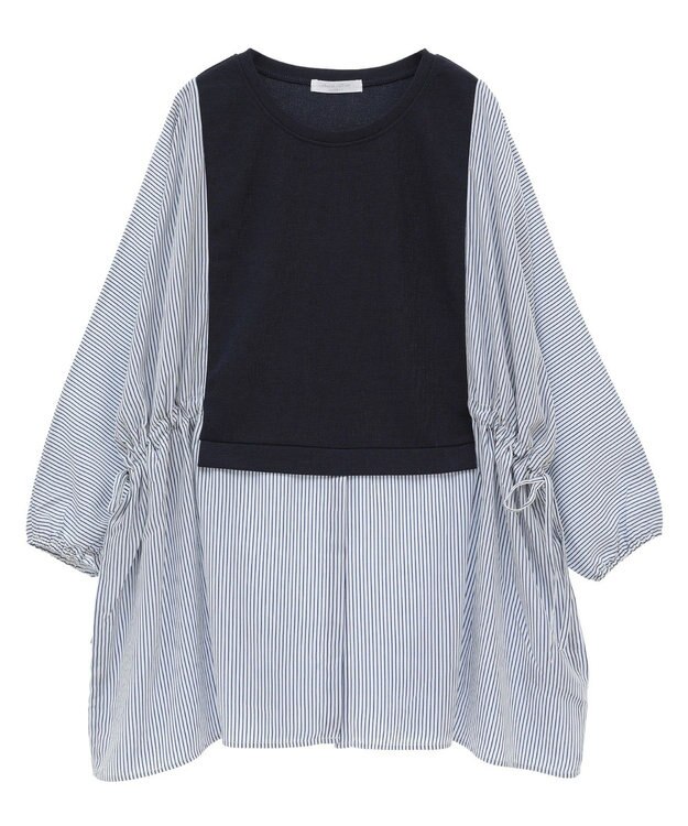 Green Parks 脇リボンドッキングチュニック Navy