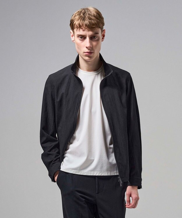 JOSEPH HOMME 【新型】トリコサッカーストレッチ スタンドカラーブルゾン ブラック系