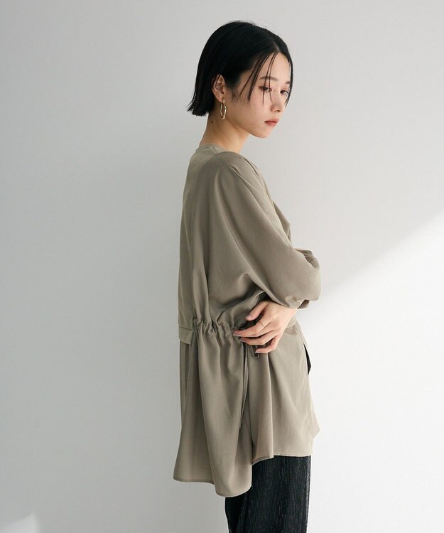 Green Parks 脇リボンドッキングチュニック Khaki