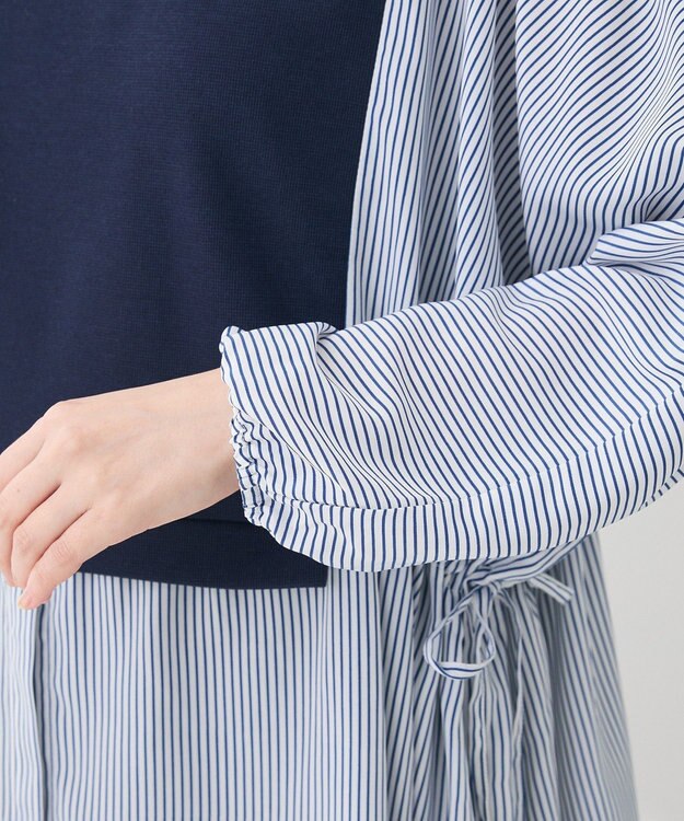 Green Parks 脇リボンドッキングチュニック Navy