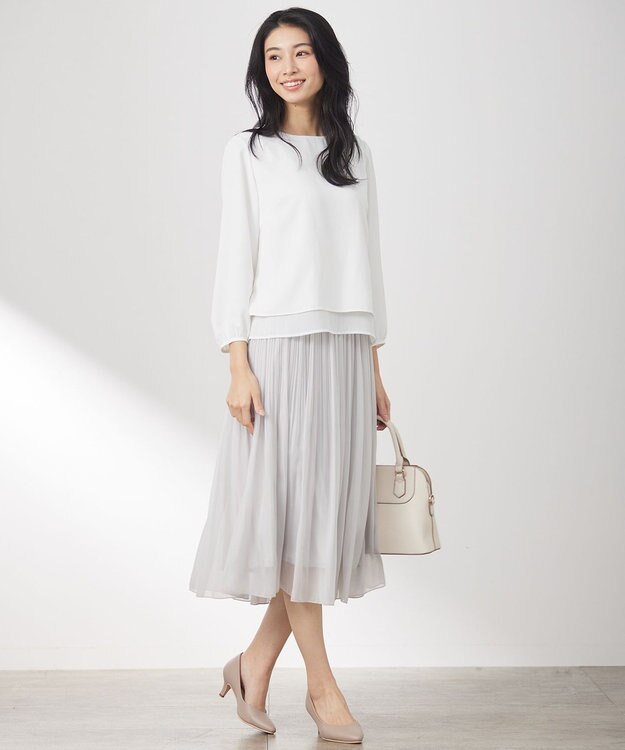 ANY SIS 【洗える】レイヤードヘム ブラウス オフ