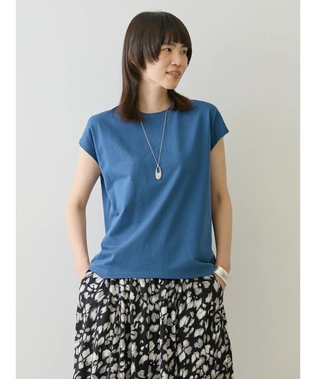 AMERICAN HOLIC 接触冷感フレンチスリーブカットプルオーバー Blue