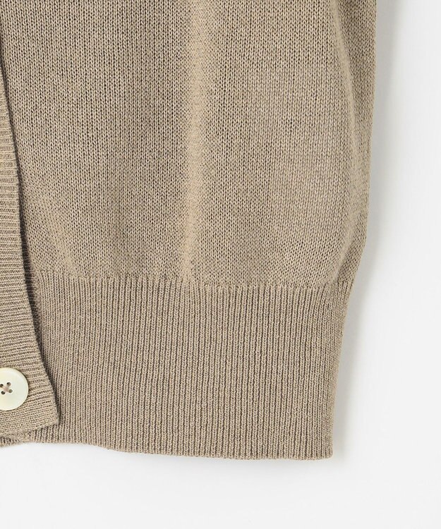 自由区 L 【洗える】ペーパーブレンド カーディガン ベージュ系