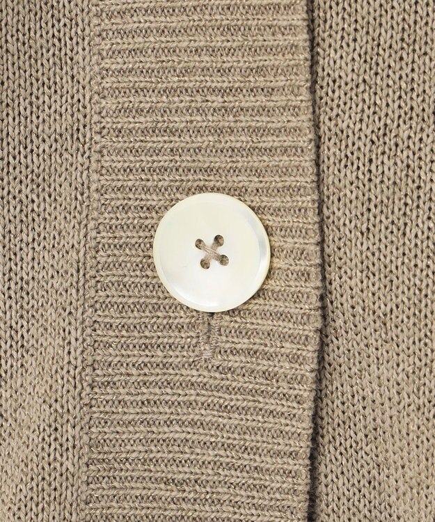 自由区 L 【洗える】ペーパーブレンド カーディガン ベージュ系