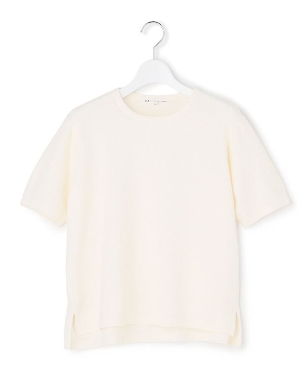 23区 コットンナイロンミニブークレ ニットT アイボリー系