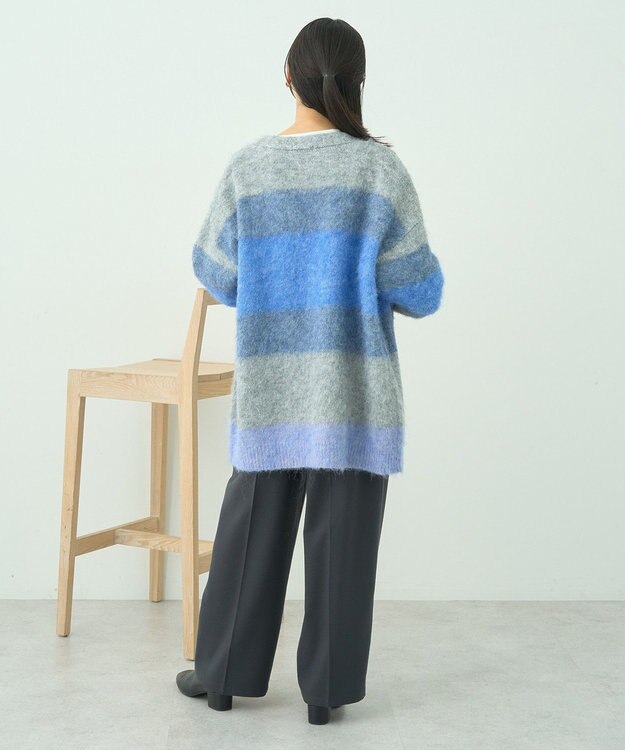 earth music&ecology グラデーション起毛ニットカーディガン Blue