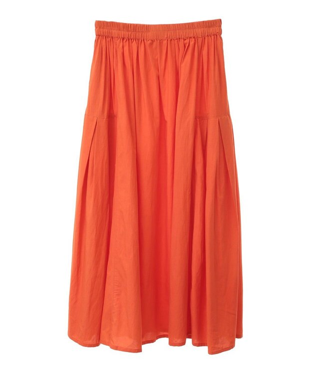 CRAFT STANDARD BOUTIQUE インド綿サイドタック切り替えスカート Orange