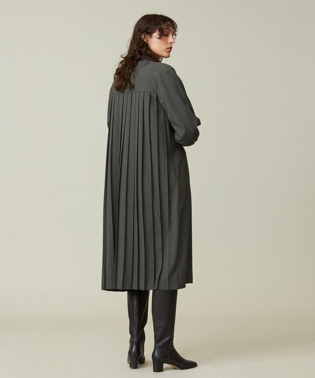 J.PRESS YORK STREET 【WOMEN】バックプリーツワンピース グレー系