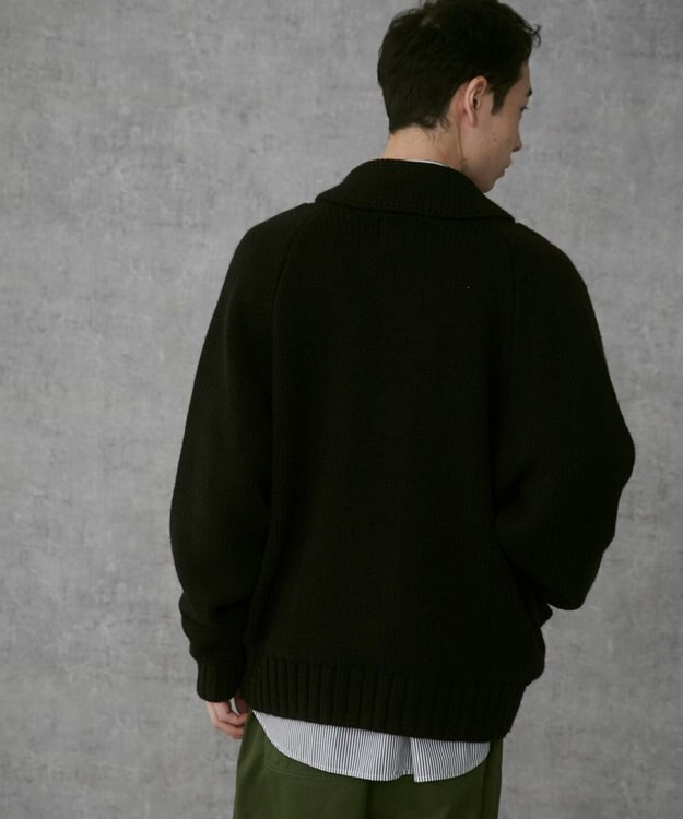 WEGO 【ユニセックス着用ITEM】カウチンニットカーディガン ブラック