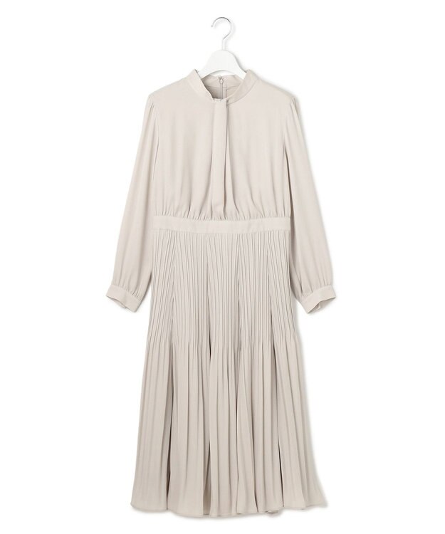 23区 S 【洗える】クリスタルアムンゼン ウエスト切り替え ワンピース ベージュ系