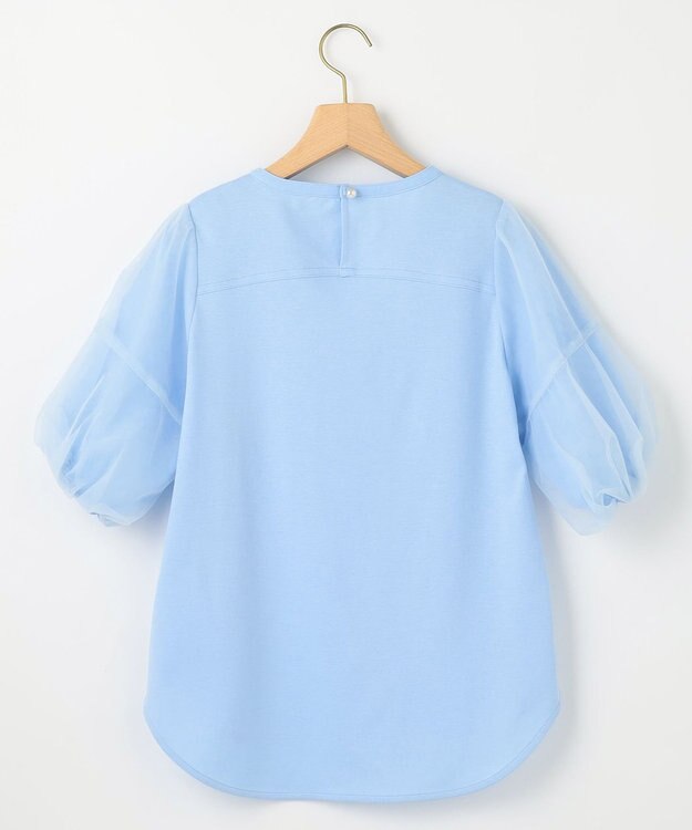 組曲 【人気につき新色追加！】チュールスリーブ カットソー サックスブルー系