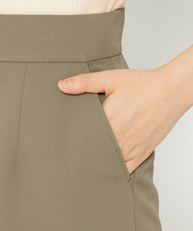 uncrave 【吸水速乾・洗濯機洗い可】エコ ドライ チノ Ｉラインスカート（uncrave STANDARD） ライトカーキ