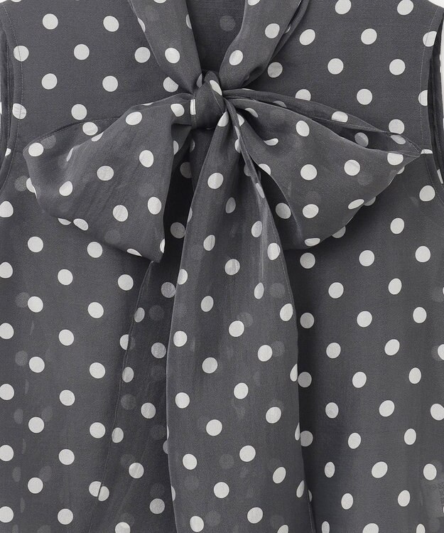 GRACE CONTINENTAL シアードットプリントブラウス ブラック