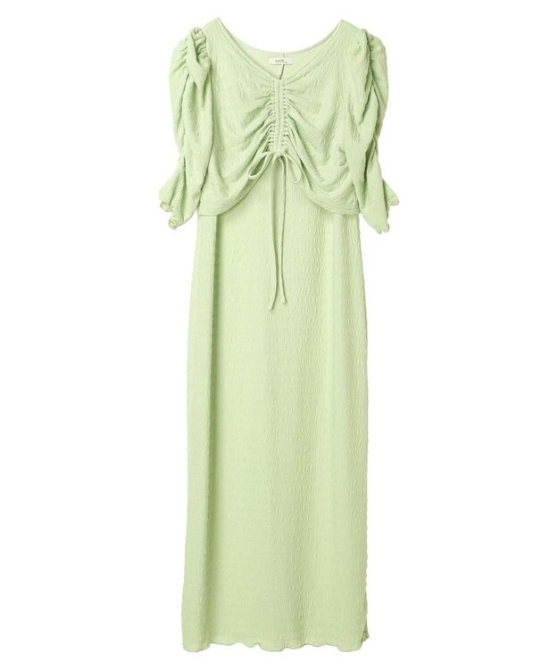 earth music&ecology やわらかカットソーレイヤード見えワンピース Mint Green