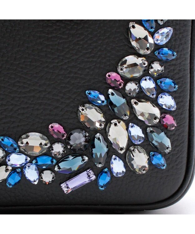 A.D.M.J. スワロフスキー・クリスタル　牛革　ボストンバッグ　23cm SKK