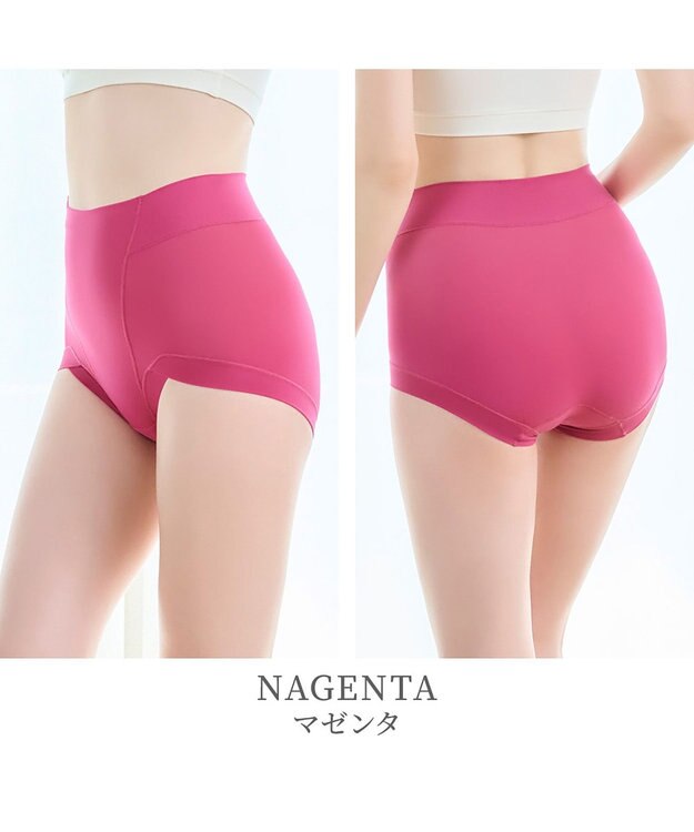 BRADELIS New York 【BRADELIS NewYork peace】綿混楽々ハイウエストショーツ24 マゼンタ