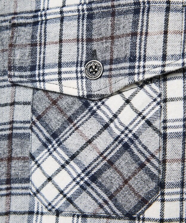 JOSEPH ABBOUD MOUNTAIN オーガニックラフィーネル ボアインナー シャツ ライトグレー系4