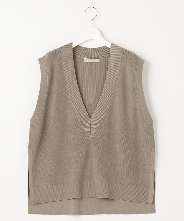 UNFILO L 【UVケア/抗菌防臭】深Ｖニットベスト ライトグレー系