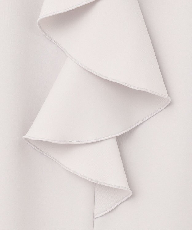 ICB 【洗える】シャイニースムース ドレープフリルカットソー ライトグレー系