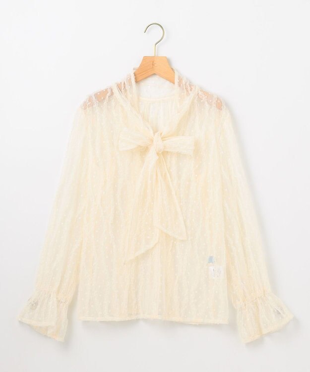 組曲 【前後着用可】チュールフリル ブラウス アイボリー系