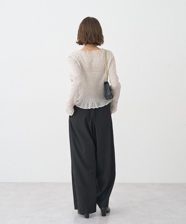 earth music&ecology 【2WAY】ウエストタブタックパンツ Gray