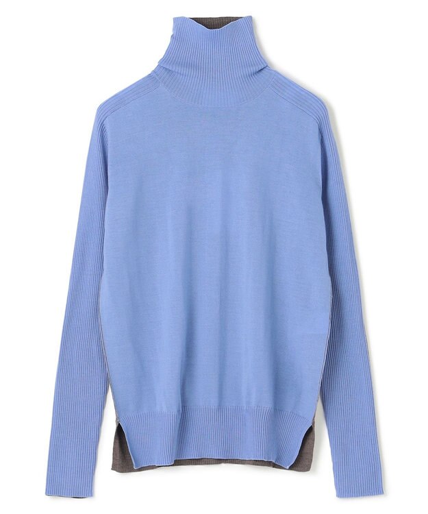 BEIGE， 【CLUEL 10月号掲載・S-size】LA MONNAIE / タートルニット Sax×Taupe