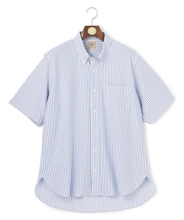 J.PRESS MEN 【KING SIZE】【吸水速乾 / 抗菌防臭 / 遮熱 / 防シワ】【J.PRESS OXFORD JERSEY】カノコインレイ半袖 シャツ / B.D. サックスブルー系1